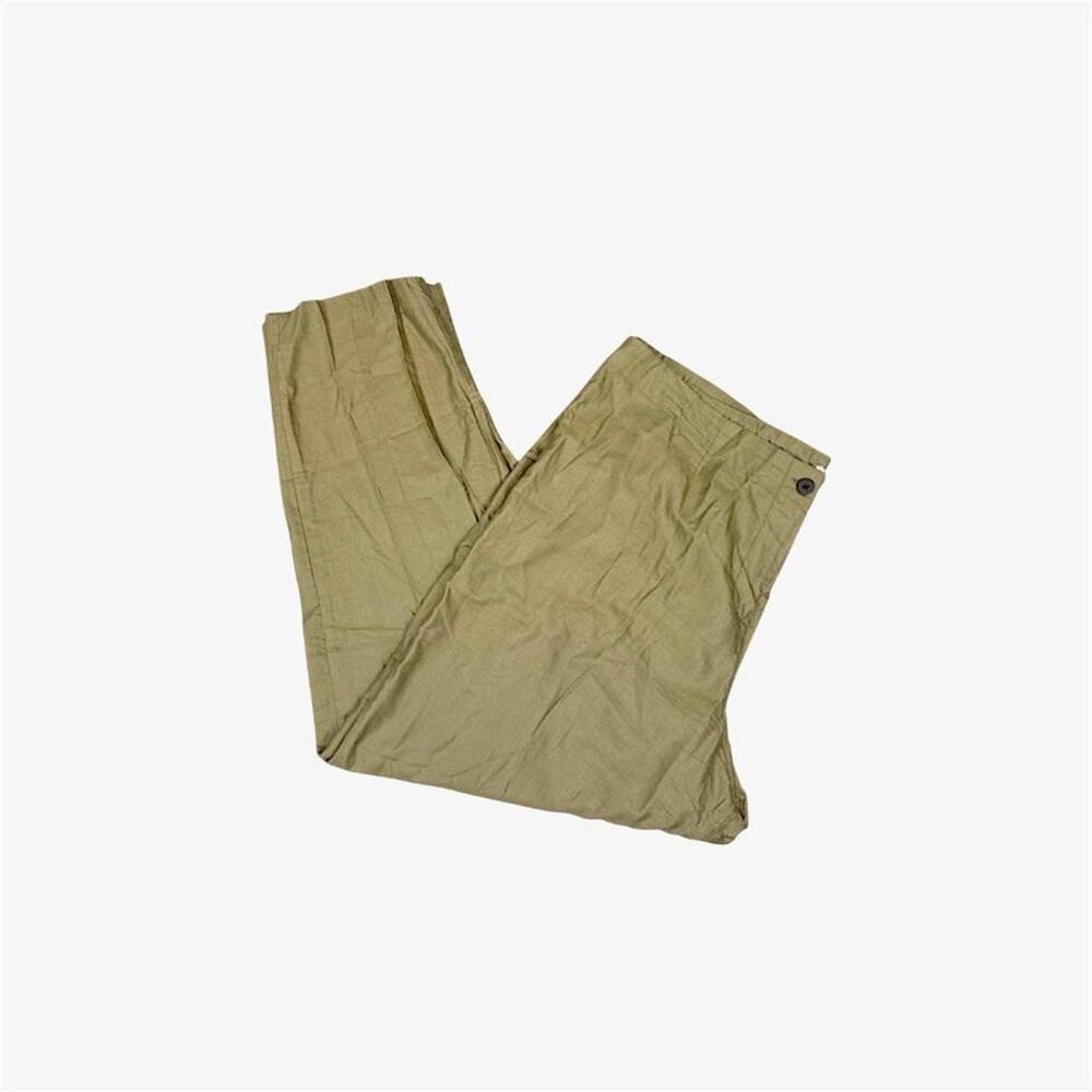 Linen-style summer pants light brown tan - size XXL from Fabindia, made in India